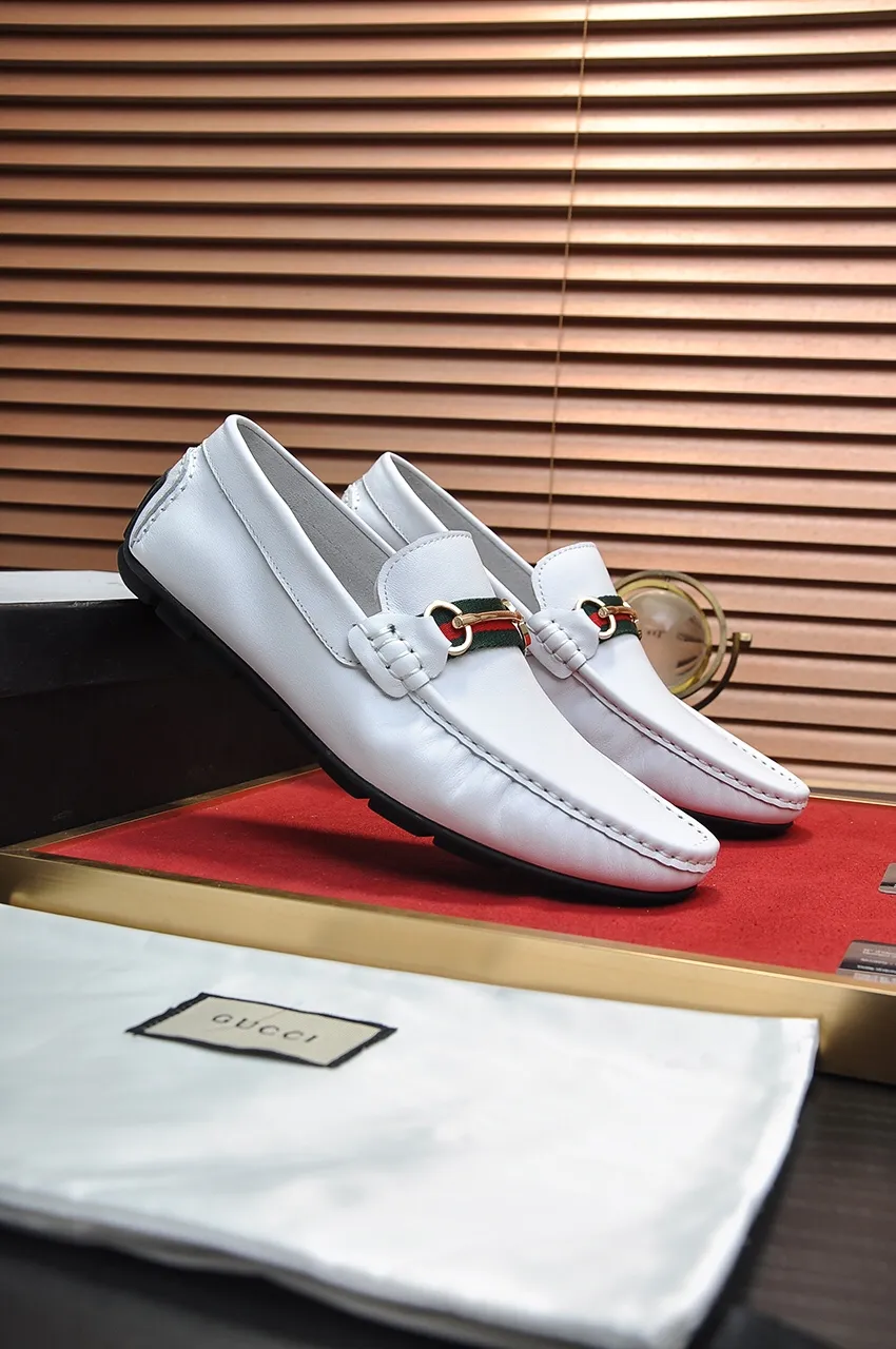Men's Men's Shoes 💰400💶[Gucci] New 🍀Gucci* - top version Gucci Peas Shoes! Made of imported original cowhide, the first layer of single leather is comfortable and lining! Original wear-resistant rubber outsole! High quality products! Code number 38-44!